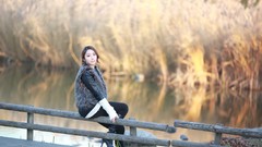 Woman Bridges asians brunettes models Korean Kim Ha Eum