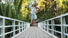 Woman Bridges jumping