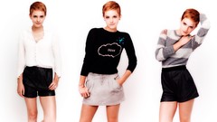 Woman British Actress brunettes short hair emma watson