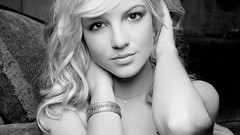 Woman Britney Spears blondes singers greyscale
