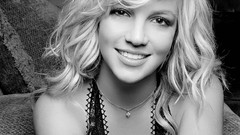 Woman Britney Spears blondes singers greyscale