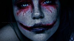 Woman broken the joker face paint Hime