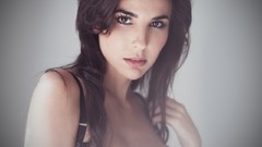 Woman brown eyes brunettes pale skin