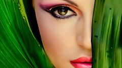 Woman brown eyes faces
