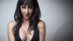 Woman brown eyes models black hair sarah portraits