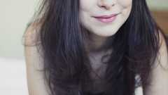 Woman brown eyes smiling