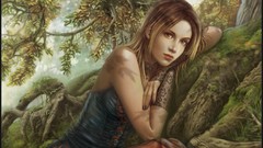 Woman brunettes artwork