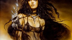 Woman brunettes artwork luis royo fantasy art