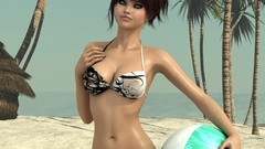 Woman brunettes bikini 3D girls 3D renders