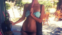 Woman brunettes bikini