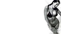 Woman brunettes bikini boobs