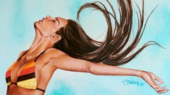 Woman brunettes bikini top abduzeedo