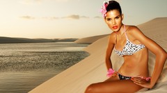 Woman brunettes bikini top model fashion model fashion 