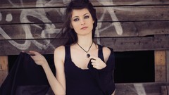 Woman brunettes birthmark Miobi