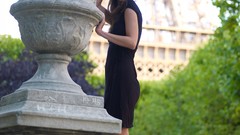 Woman brunettes black dress anna sbitnaya ukrainian