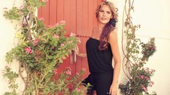 Woman brunettes black dress Melissa Giraldo