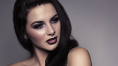 Woman brunettes black hair