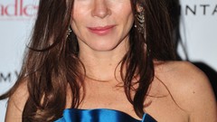 Woman brunettes blue dress Anna Friel