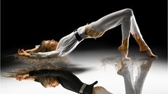 Woman brunettes bra panties boobs