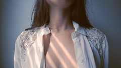 Woman brunettes cleavage