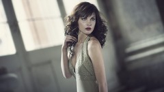 Woman brunettes cleavage