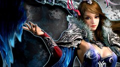 Woman brunettes cleavage fantasy art