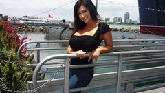 Woman brunettes denise milani huge boobs