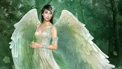 Woman brunettes digital art