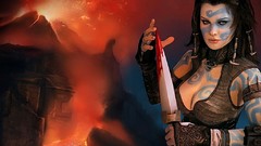 Woman brunettes fantasy art