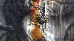 Woman brunettes fantasy art