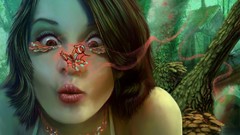 Woman brunettes fantasy art