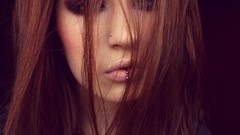 Woman brunettes feel piercings Lolina Green