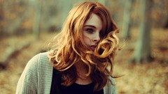 Woman brunettes forests