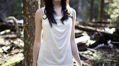 Woman brunettes forests Taylor McCutchan Breana Rich