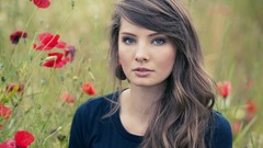 Woman brunettes girls in nature