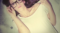 Woman brunettes girls with glasses