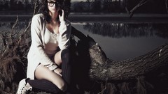 Woman brunettes girls with glasses upscaled Jessica Bisceglia