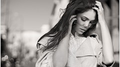 Woman brunettes grayscale