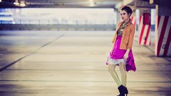 Woman brunettes high heels