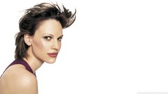 Woman brunettes hilary swank boobs