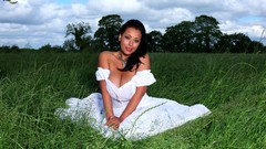 Woman brunettes huge boobs