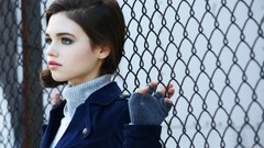 Woman brunettes india eisley Chain Link Fence