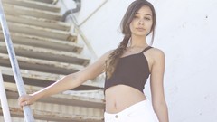 Woman brunettes low-angle shot Merlot Duronslet