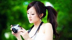 Woman brunettes lumix panasonic Mikako Zhang Kaijie