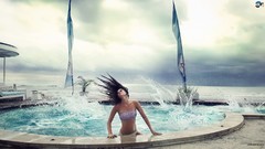 Woman brunettes models bikini