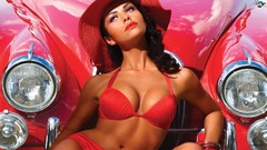 Woman brunettes models bikini