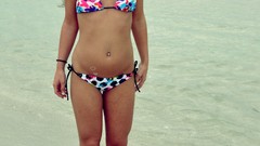 Woman brunettes models bikini teen beach girls