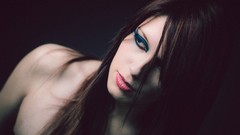 Woman brunettes models black hair