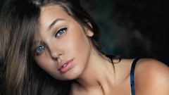 Woman brunettes models black hair Daria Konovalova Russians