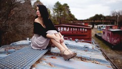 Woman brunettes models boobs